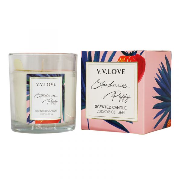 Scented candle VV Love Strawberries Poppy